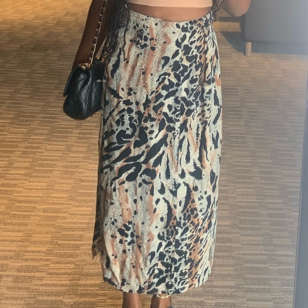 Cheetah Print Midi Skirt